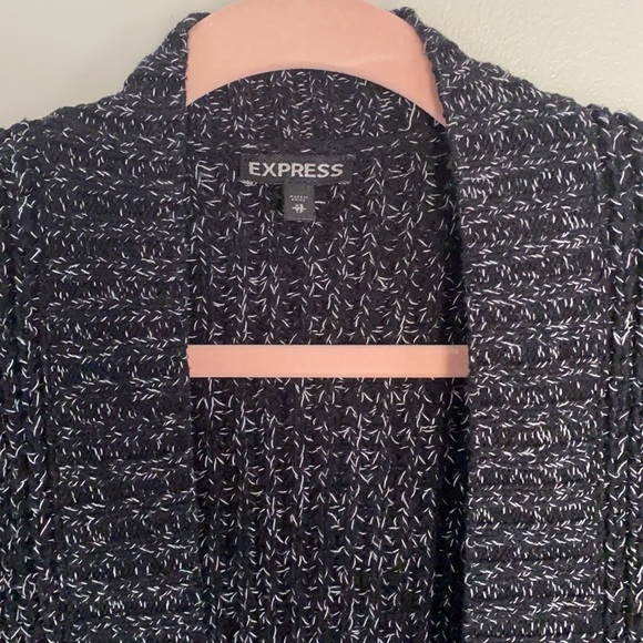 Express Knit Cardigan Sweater - Black & White - XS - Picture 2 of 7